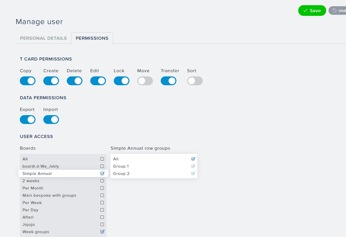 Flexible User Permissions